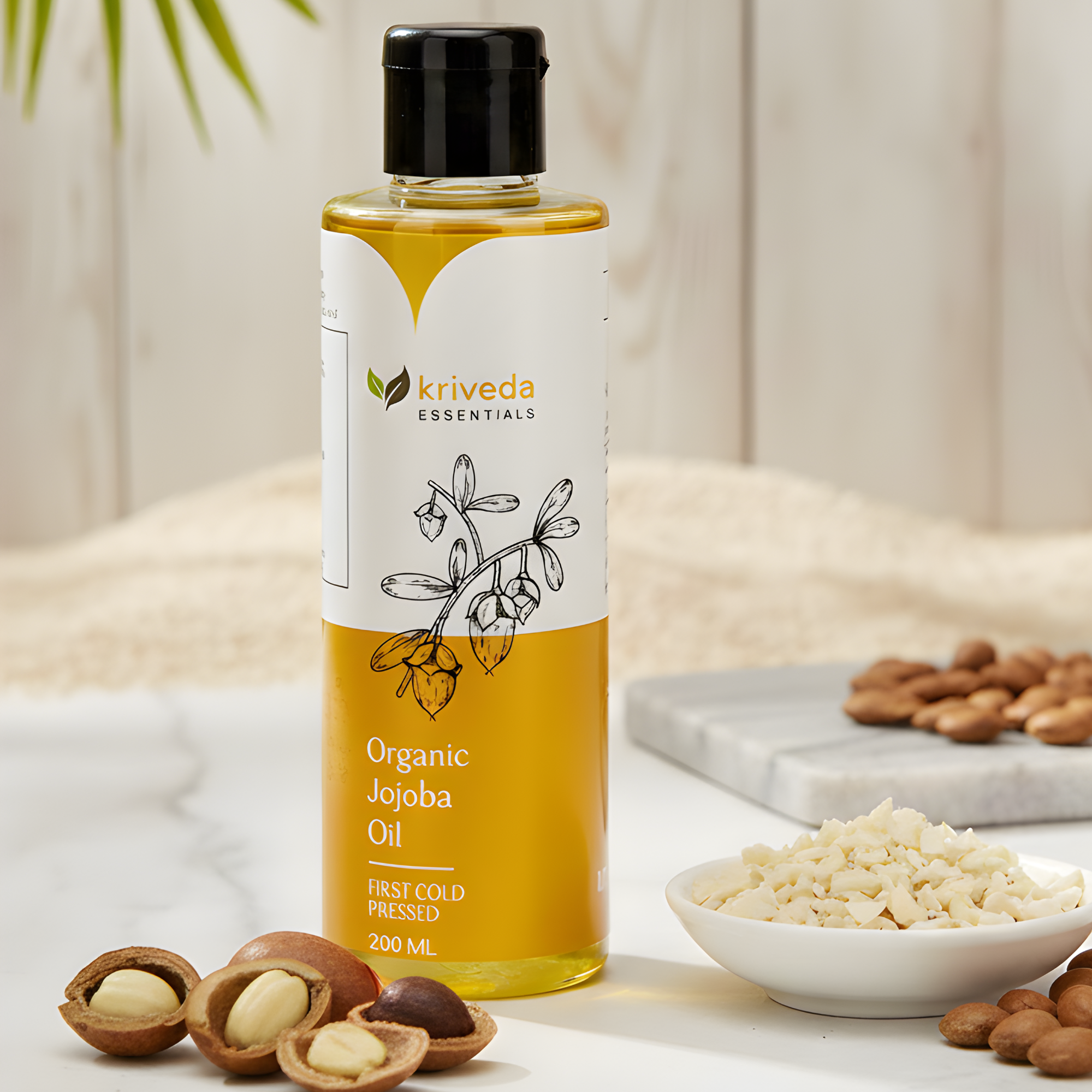 Kriveda Jojoba Oil 100 ml | Cold Pressed | 100% Natural & Chemical Free | Pure Jojoba Oil for Skin, Hair & Face Care