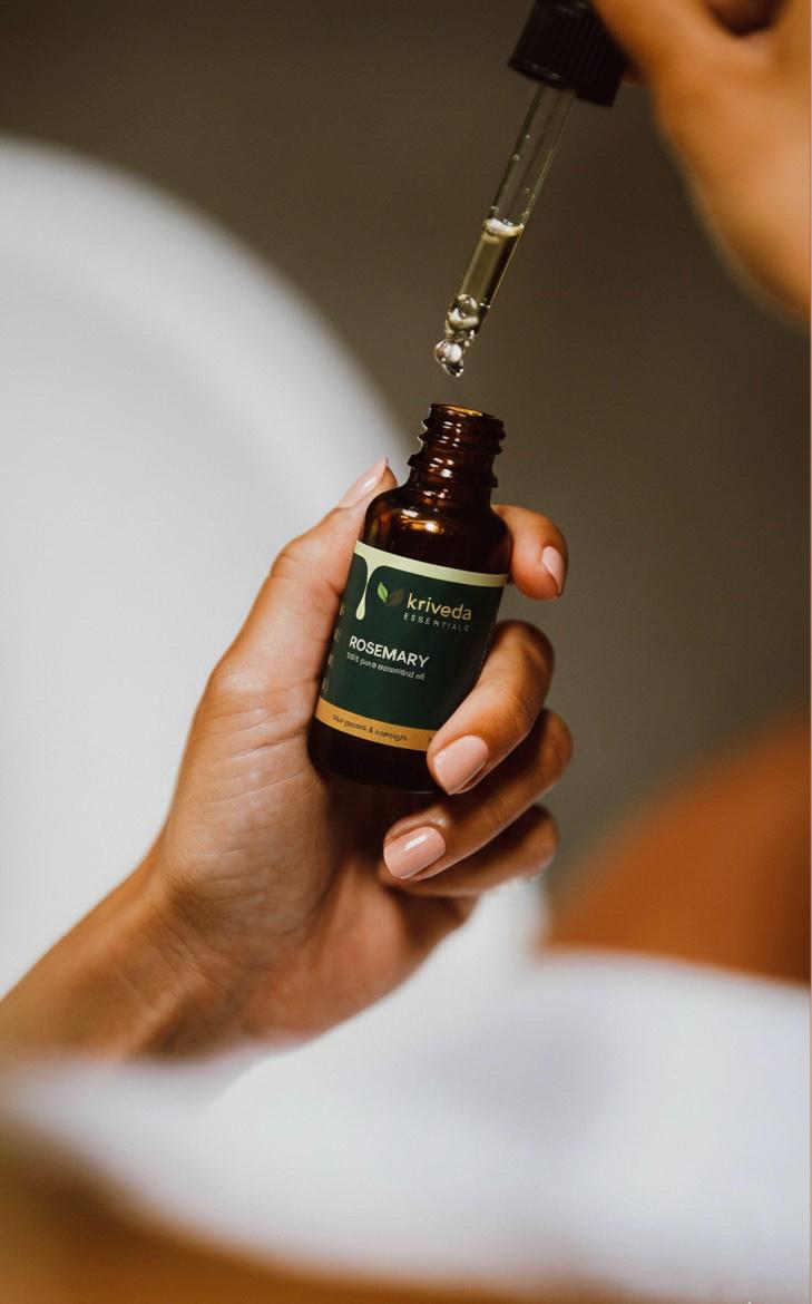 Kriveda Rosemary Essential Oil 15 ml | 100% Pure & Natural | Steam Distilled | Chemical Free Rosemary Oil for Aromatherapy, Hair & Scalp Care