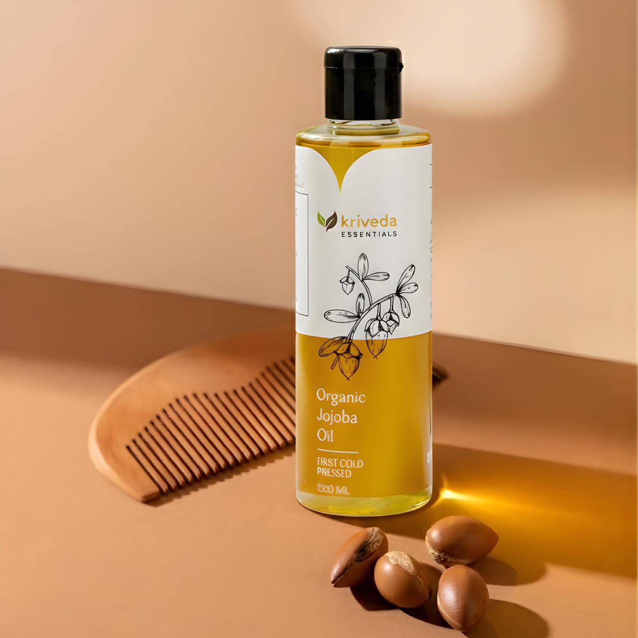 Kriveda Jojoba Oil 100 ml | Cold Pressed | 100% Natural & Chemical Free | Pure Jojoba Oil for Skin, Hair & Face Care